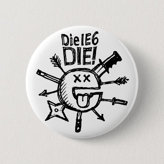 Die IE6 DIE! Sketchnote Knopf Button (Vorderseite)