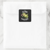 DIE IGUANA WHISPERIN QUADRATISCHER AUFKLEBER (Tasche)