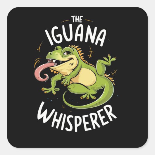 DIE IGUANA WHISPERIN QUADRATISCHER AUFKLEBER (Vorderseite)