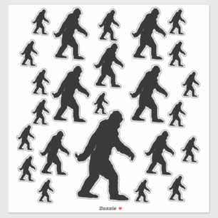 Die ikonische Sasquatch Bigfoot schwarze Silhouett Aufkleber