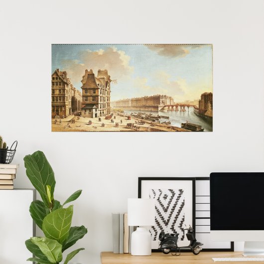 Die Ile Saint-Louis vom Place de Greve Poster (Heimbüro)