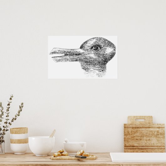 Die Illusion der Kaninchen ist ein Kaninchen oder  Poster (Küche)