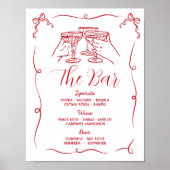 Die Illustration der Bar Wedding Whimsical Hand Poster (Vorne)