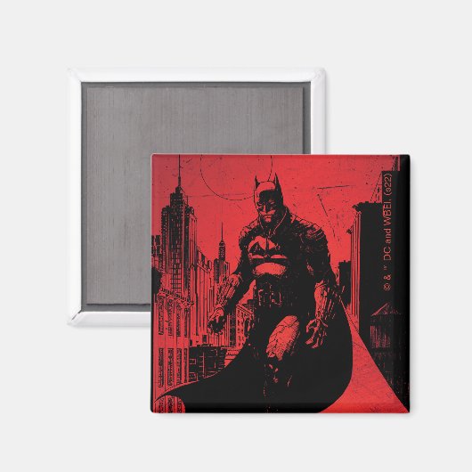 Die Illustration des Comic Batman Magnet (Vorderseite/Rückseite)