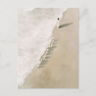 Die Illustration des Lammes, das Jesus folgt Postkarte