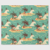 Die Illustration des surfenden Cartoon Geschenkpapier (Flach)