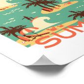 Die Illustration des surfenden Cartoon Poster (Ecke)