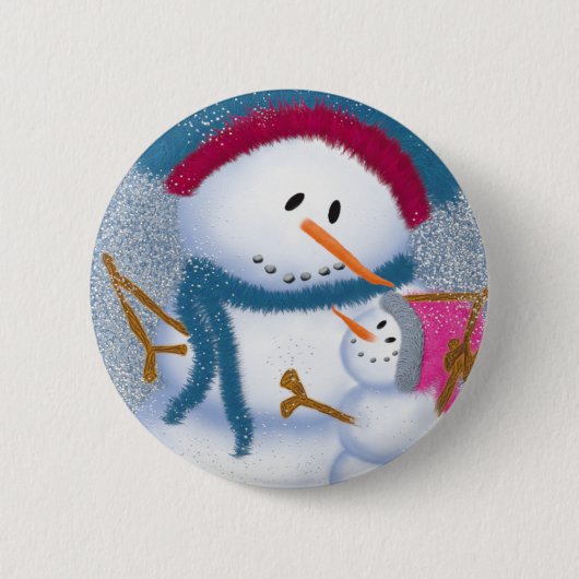 Die Illustration von SnowMomma und SnowGirl Button (Vorderseite)