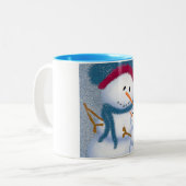 Die Illustration von SnowMomma und SnowGirl Zweifarbige Tasse (Vorderseite Links)