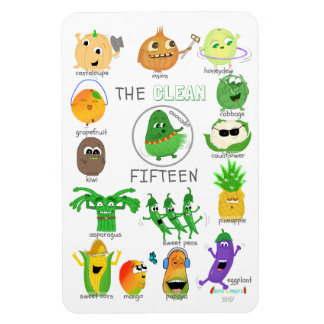 Die illustrierte Liste Saubere 15 - 2017 (mit der  Magnet