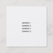 Die Imitat sind blau und der lila Glitzer Quadratische Visitenkarte (Rückseite)