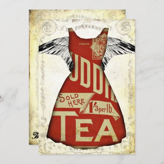 Die in ReD gekleideten Party Einladungen (Vorne/Hinten)