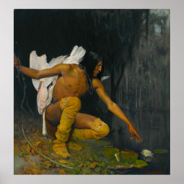 Die Indianer und die Lily George de Forest Brush Poster