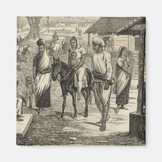 Die indische Hungersnot Magnet (Vorne)