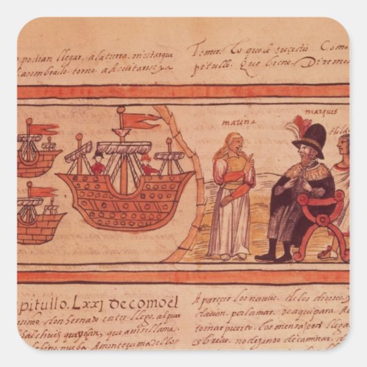 Die indische Prinzessin Malinche oder Dona Marina Quadratischer Aufkleber (Vorderseite)
