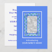 Die individuell anpassbare neue Baby Boy Announcem Ankündigung (Vorne/Hinten)