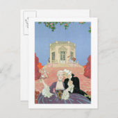 Die Indolents, Illustration für "Fetes Galantes" Postkarte (Vorne/Hinten)