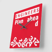 Die Ingenieure planen, dass die Wall-Uhr vor sinke Quadratische Wanduhr (Winkel)