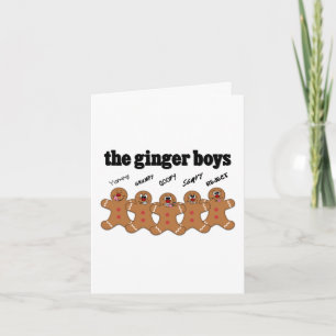 "Die Ingwer-Jungen-" Lebkuchen-Mann-Jungen-Band Feiertagskarte
