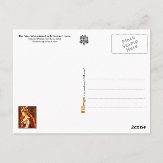 Die inhaftierte Prinzessin Postkarte (Rückseite)