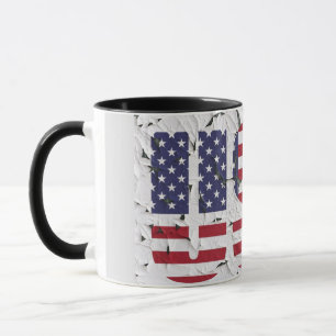Die Initialen USA Vintage Patriotische Amerikanisc Tasse
