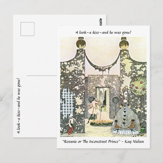 Die inkonsistente Märchenillustrierung des Prinzen Postkarte (Vorne/Hinten)