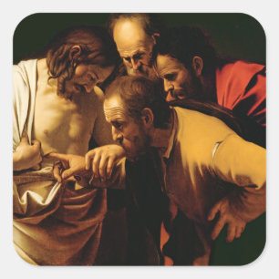 Die Inkredulität von St. Thomas, 1602-03 Quadratischer Aufkleber