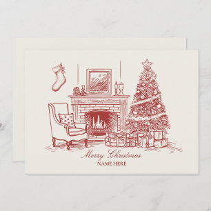 Die Innendekoration ist altmodisch Feiertagskarte