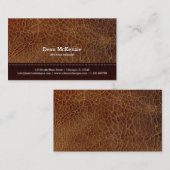 Die Inneneinrichtung aus braunem Gold-Leder Visitenkarte (Vorne/Hinten)