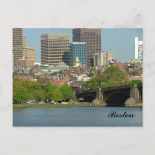 Die Innenstadt von Boston und der Charles River Postkarte
