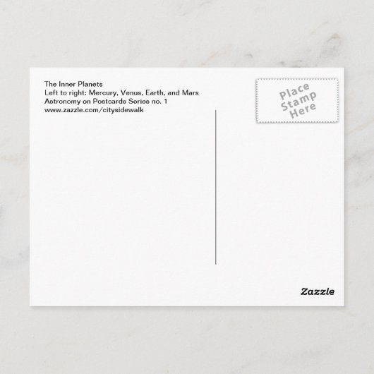 Die inneren Planeten Postkarte (Rückseite)