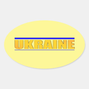 Die Inschrift Ukraine Ovaler Aufkleber