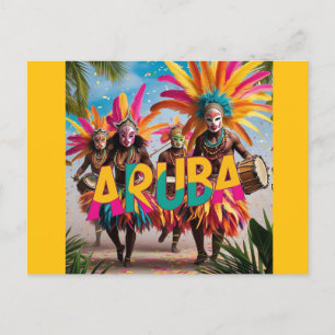 Die Insel Aruba schlägt auf Feiertagspostkarte