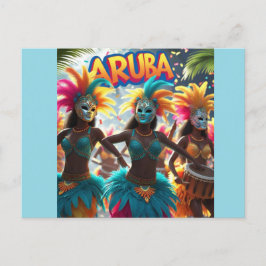 Die Insel Aruba schlägt auf Feiertagspostkarte