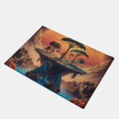 Die Insel bei Sonnenuntergang. Fußmatte (Schrägansicht)