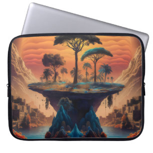 Die Insel bei Sonnenuntergang. Laptopschutzhülle