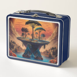 Die Insel bei Sonnenuntergang. Metall Brotdose