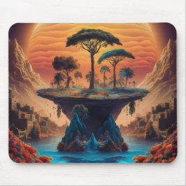 Die Insel bei Sonnenuntergang. Mousepad