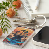 Die Insel bei Sonnenuntergang. Schlüsselanhänger (Vorderseite rechts)