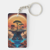 Die Insel bei Sonnenuntergang. Schlüsselanhänger (Rückseite)