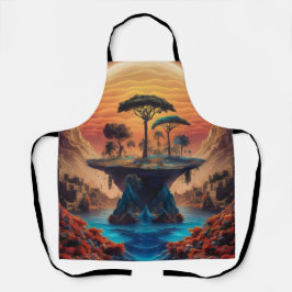 Die Insel bei Sonnenuntergang. Schürze