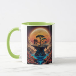 Die Insel bei Sonnenuntergang. Tasse