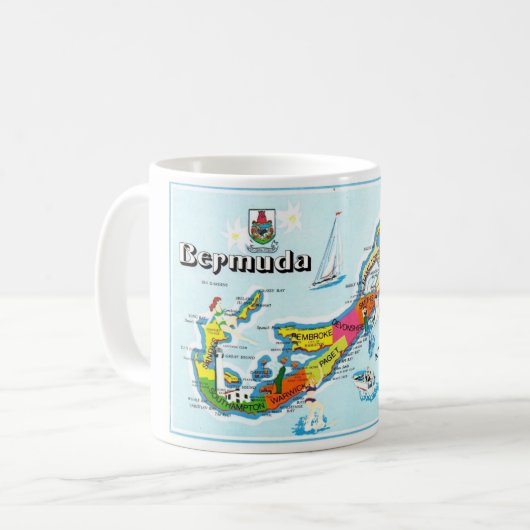 Die Insel Bermuda Bunter Becher Kaffeetasse (Vorderseite Links)