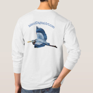 Die Insel Blue Heron in Flight T-Shirt