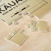 Die Insel der Puzzlespielkarte Kauais [Vintages Puzzle (Seite)