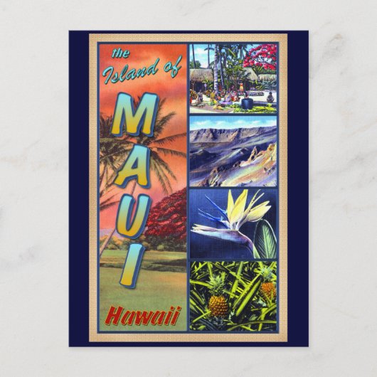 Die Insel Maui Hawaii Postkarte (Vorderseite)
