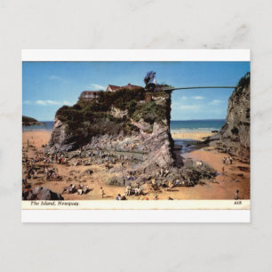 Die Insel Newquay Vintage-Strandblick Postkarte