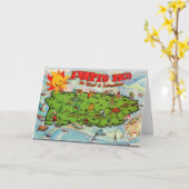 Die Insel Puerto Rico Grußkarte Karte (Gelbe Blume)