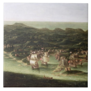 Die Insel von Barbados, c.1694 (Öl auf Leinwand) Fliese