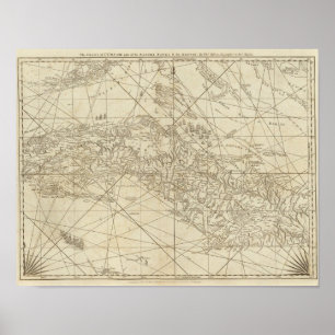 Die Insel von Kuba mit Teil des Bahama hat ein Poster